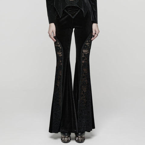 Goth Velvet Flared Trousers