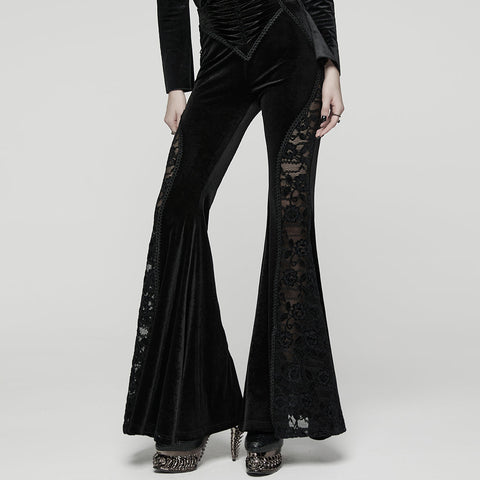 Goth Velvet Flared Trousers