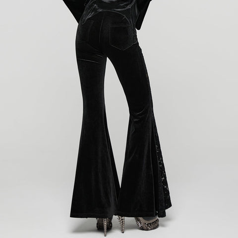 Goth Velvet Flared Trousers