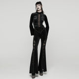 Goth Velvet Flared Trousers