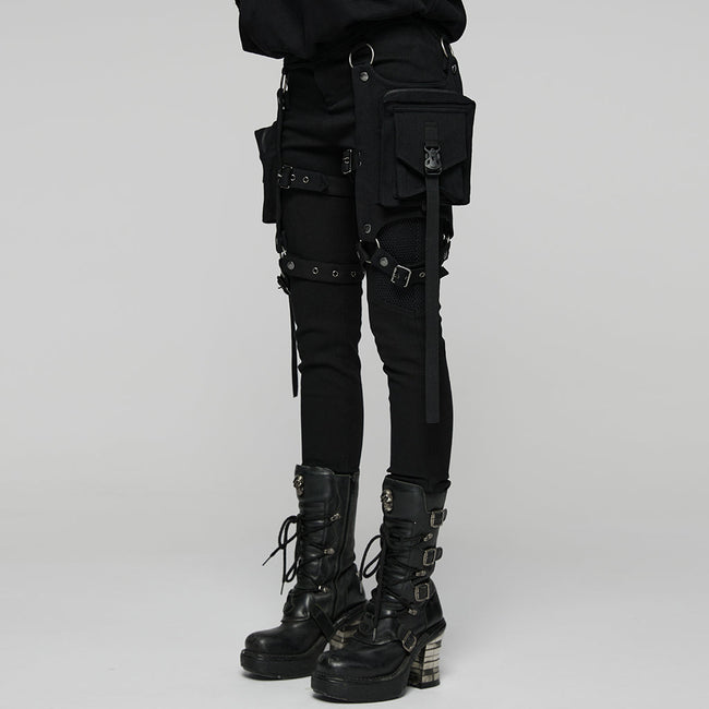 Punk Detachable Leg Pockets Leggings
