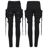 Punk Detachable Leg Pockets Leggings