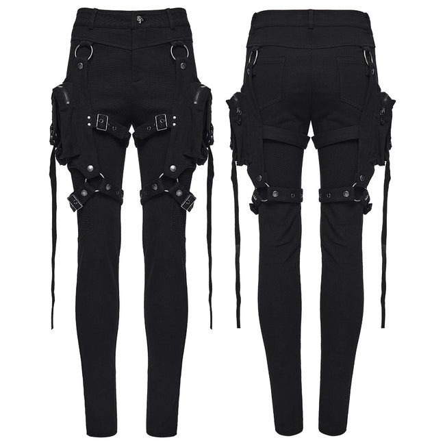 Punk Detachable Leg Pockets Leggings