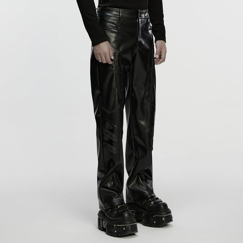 Cyberpunk straight leather pants