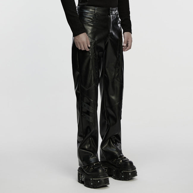 Cyberpunk straight leather pants