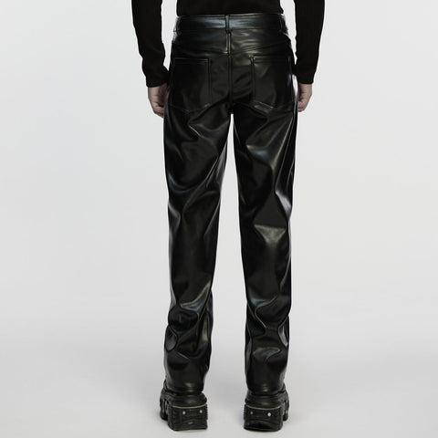 Cyberpunk straight leather pants
