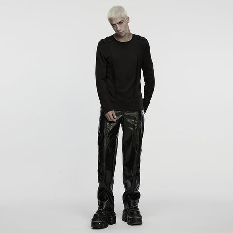 Cyberpunk straight leather pants