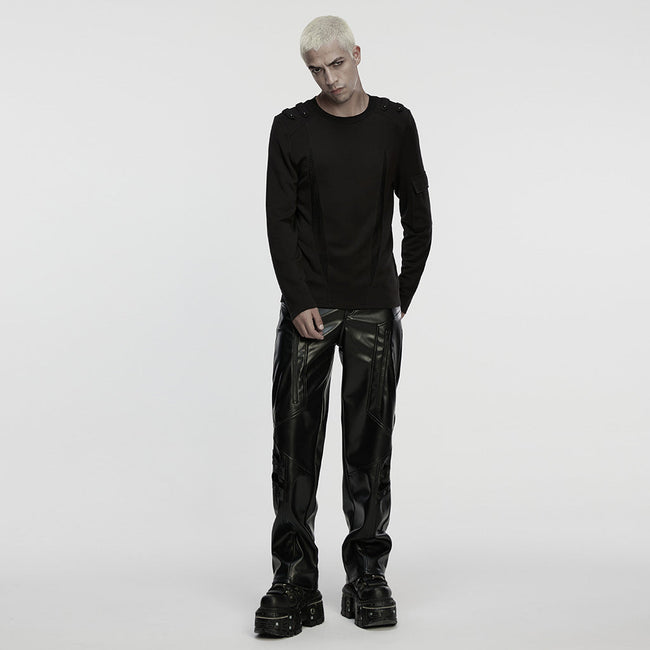 Cyberpunk straight leather pants
