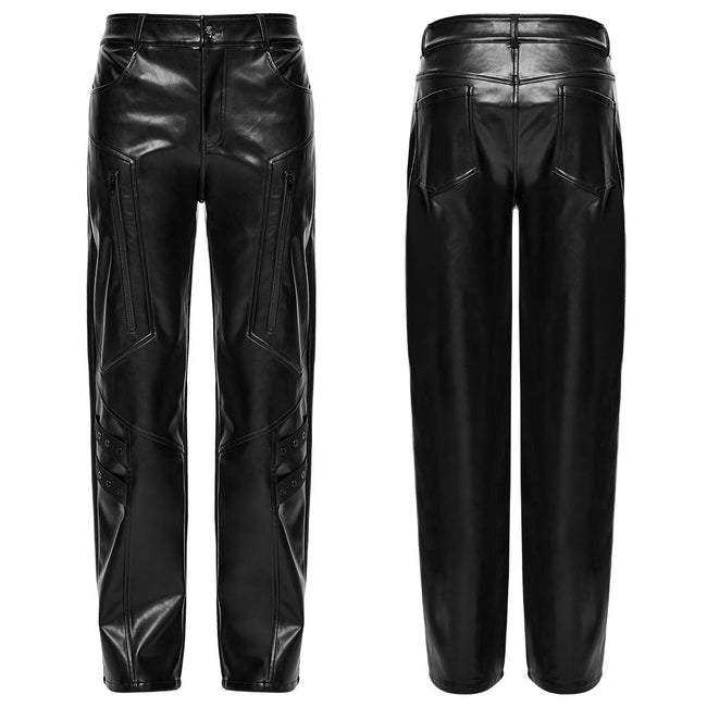 Cyberpunk straight leather pants