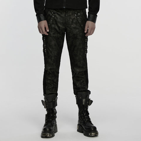 Punk mottled printed pants