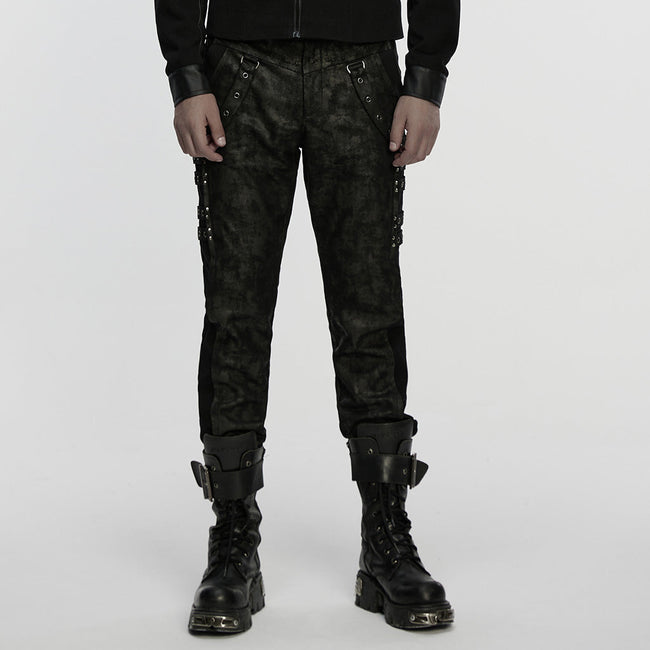 Punk mottled printed pants