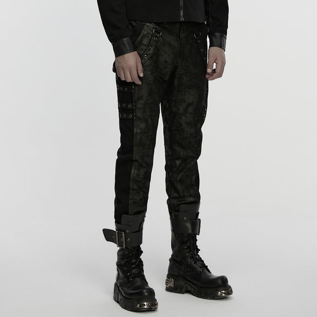 Punk mottled printed pants