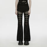 Punk mesh flared pants