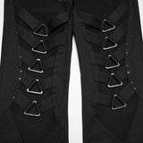 Punk mesh flared pants