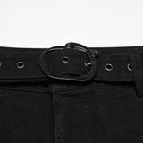 Punk tattered denim pants