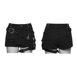 Punk denim tattered shorts