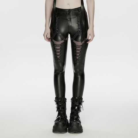 Cyberpunk leather leggings