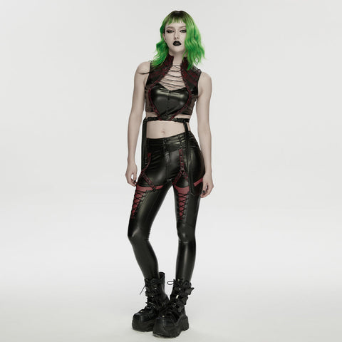 Cyberpunk leather leggings