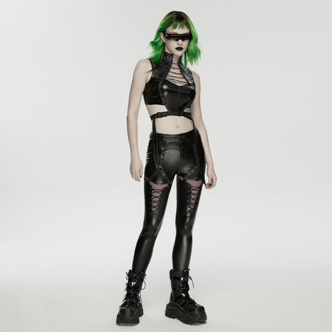 Cyberpunk leather leggings