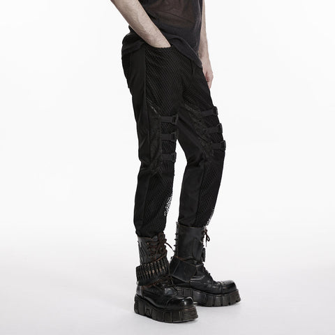Punk minimalist buckle pants