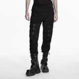 Punk minimalist buckle pants