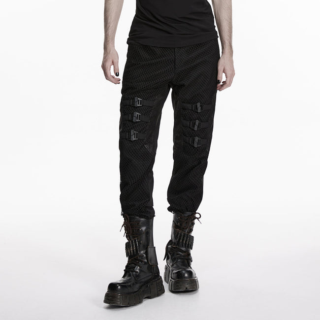 Punk minimalist buckle pants