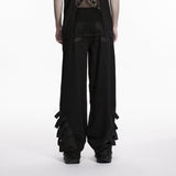Punk dark wide leg pants