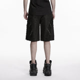 Punk personalized suede shorts