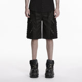 Punk personalized suede shorts