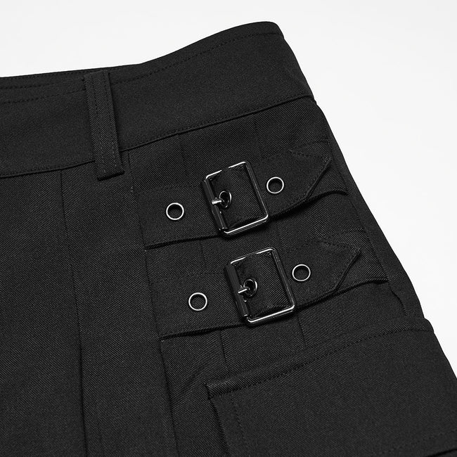 Punk skirt-pants with vertical pleats