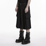 Punk skirt-pants with vertical pleats