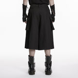 Punk skirt-pants with vertical pleats