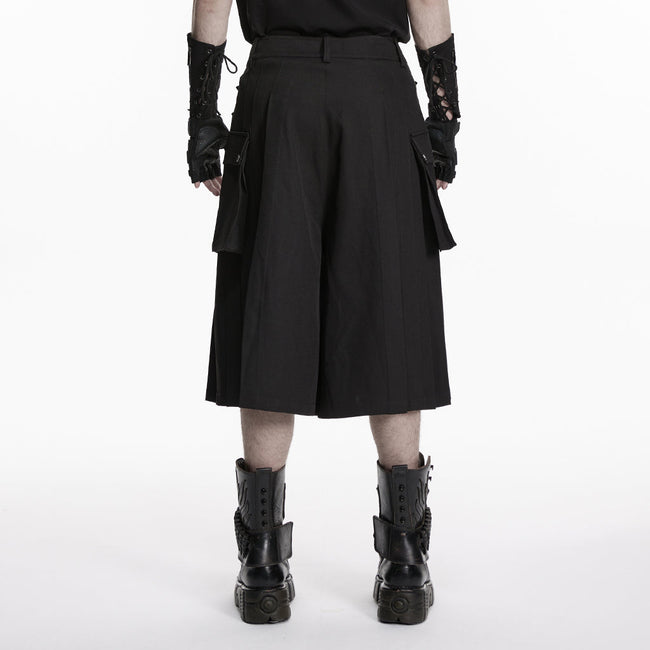 Punk skirt-pants with vertical pleats