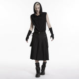 Punk skirt-pants with vertical pleats
