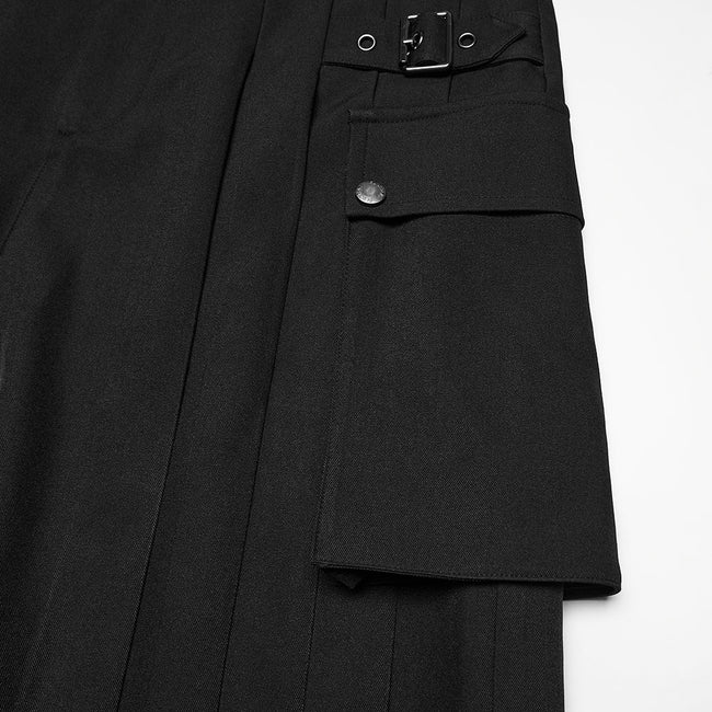 Punk skirt-pants with vertical pleats