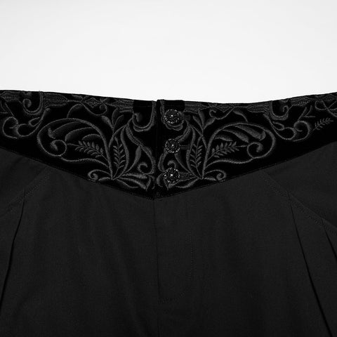 Goth Plant Embroidered Pants