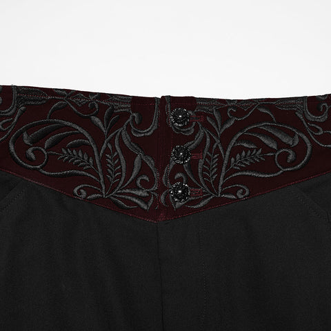 Goth Plant Embroidered Pants