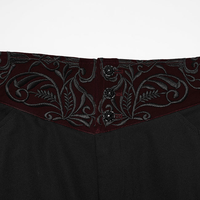 Goth Plant Embroidered Pants