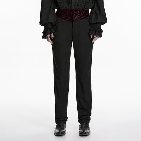 Goth Plant Embroidered Pants