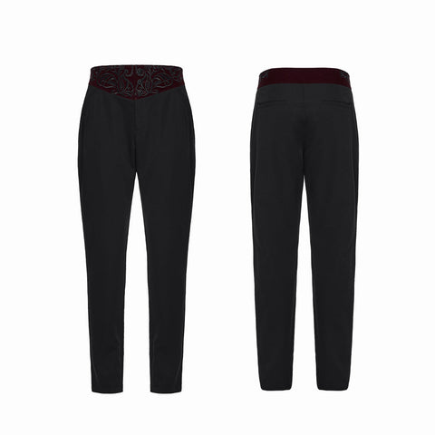Goth Plant Embroidered Pants