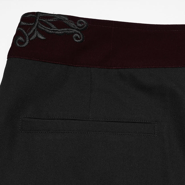Goth Plant Embroidered Pants