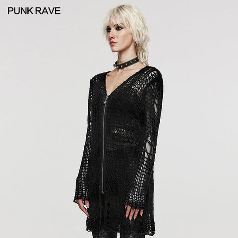 Punk striped cardigan sweater