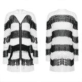 Punk striped cardigan sweater