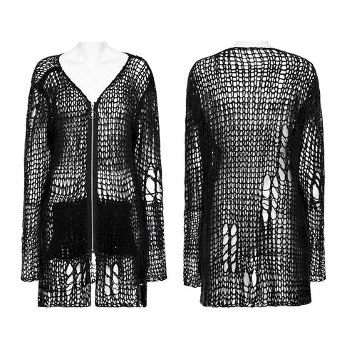 Punk striped cardigan sweater