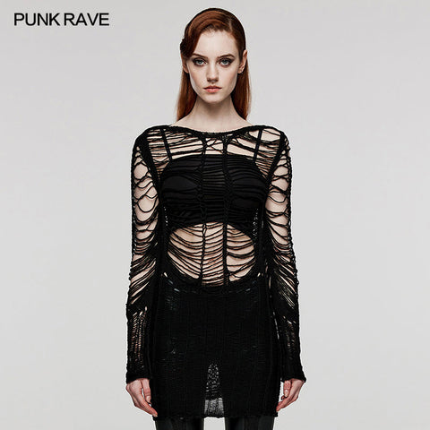 Punk Sexy Hollow Long Sweater