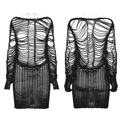 Punk Sexy Hollow Long Sweater
