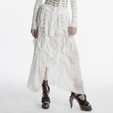 Goth asymmetric chiffon skirt