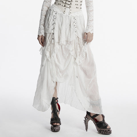 Goth asymmetric chiffon skirt