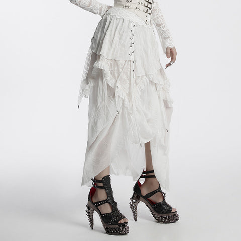 Goth asymmetric chiffon skirt