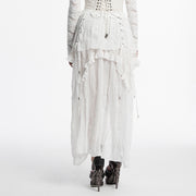 Goth asymmetric chiffon skirt